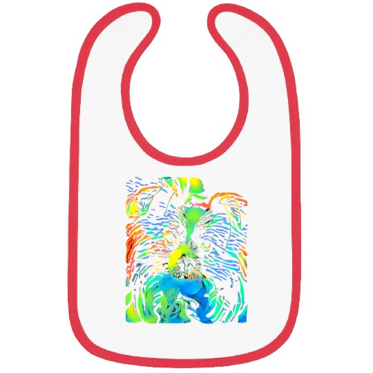 Papillon Pet Face Puppy Pop Art Bibs