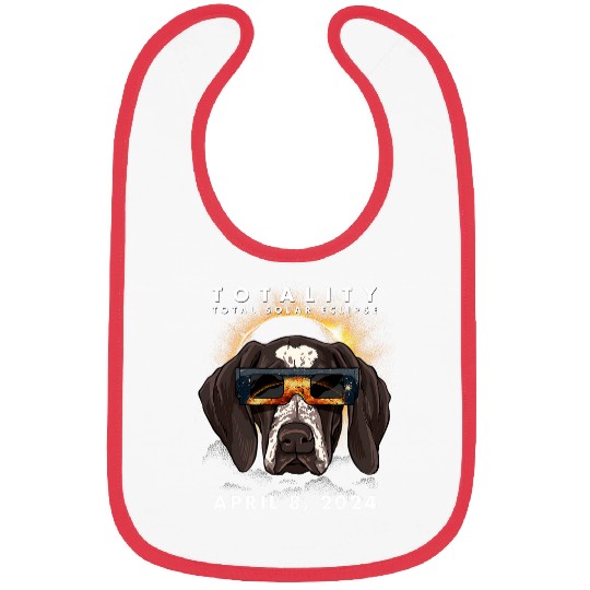 German Shorthaired Pet Solar Eclipse 2024 GSP German Shorthaired Pointer Bibs