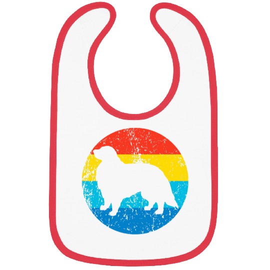 Pyrenees Pet Breed Silhouette Retro 1970s Circle Bibs
