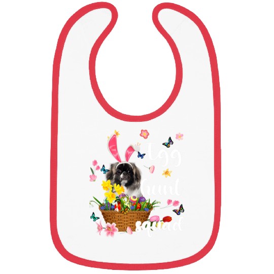 Pekingese Pet Happy Easter Day Easter Colorful Egg Hunt Bibs