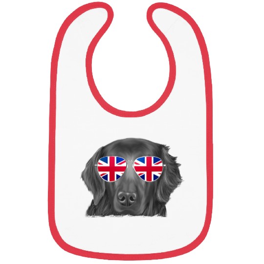 Flat Coated Retriever Pet Dog Union Jack Sunglasses Bibs