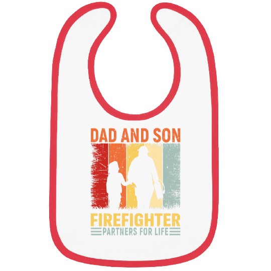 dad and son firefighter partners for life Bibs