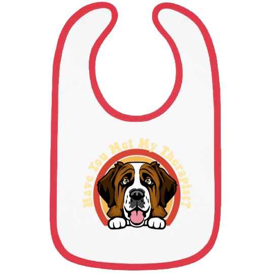 Emotional Support Therapy Dog St  Saint Bernard Breed Retro Bibs