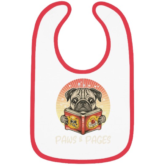 Paws and pages weird looking Pug Bibs