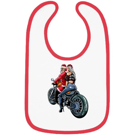 Santa And Mrs Claus Motorcycle Gift Christmas Biker 21 Bibs