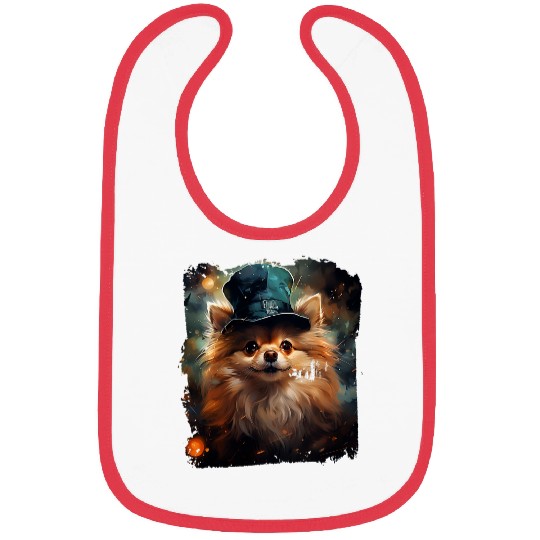 Pomeranian Dressed As a Festive Duck Funny Bibs