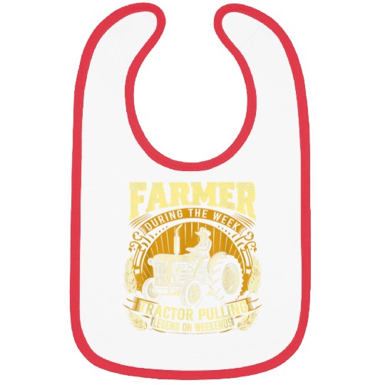 Funny Farmer Mom Grandma Tractor Pulling Legend Cool vintages 21 Bibs