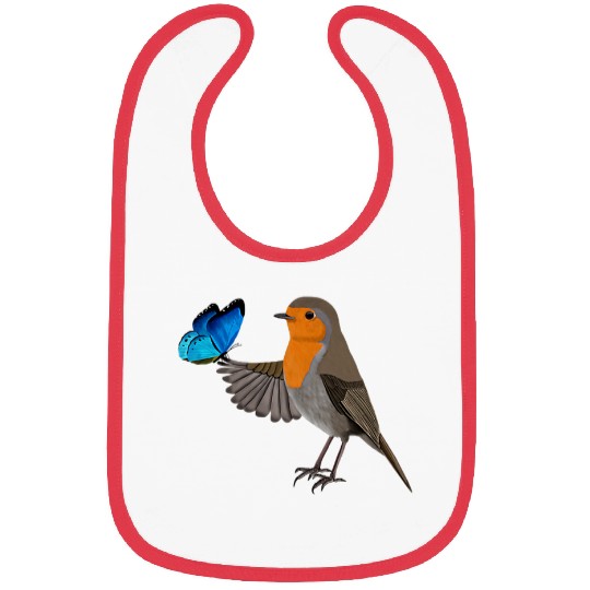 Robin Bird Garden Butterfly Ornithologist Biologist Bibs