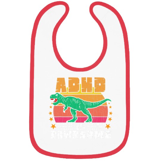 ADHD Ribbon Awareness Is Rawrsome Awareness Orange Ribbon Support Graphic Bibs