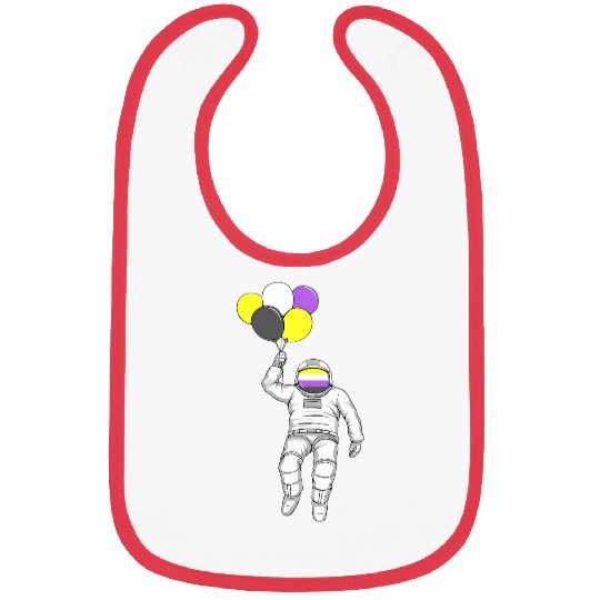 Non Binary Astronaut Balloon Non Binary Flag Nonbinary Pride Bibs
