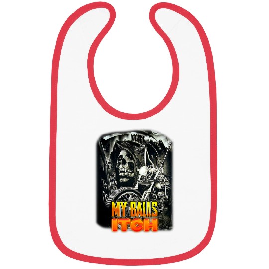 MY BALLS ITCH GRIM REAPER DEATH Skeletons MOTORCYCLE 2 Bibs