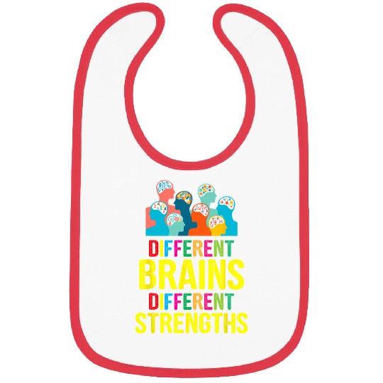 Autism Puzzle Different Brains Different Strengths Neurodivergent Bibs