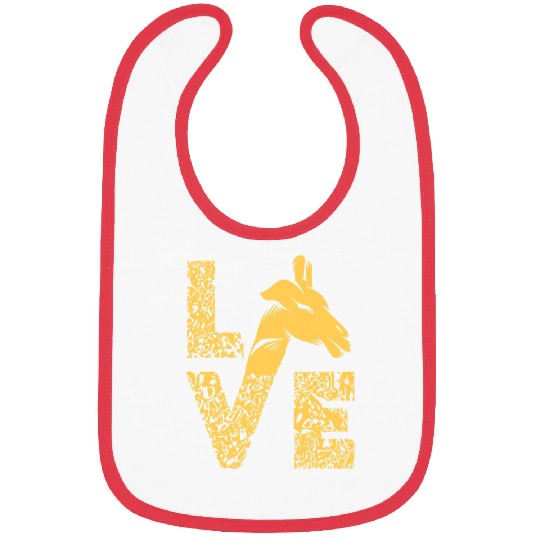 Giraffe Pet Love Tallest Ruminant Camelopard Safari Mammal Lover Bibs