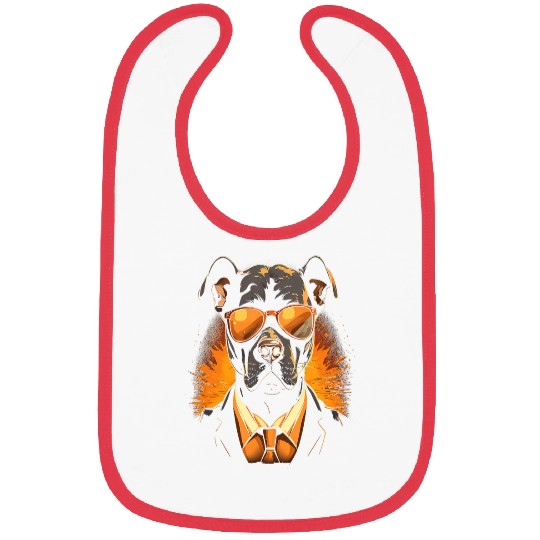 Pitbull Pet Tough Cool Neon Pitbull Puppy Love Dog wearing Sun Glasses Bibs