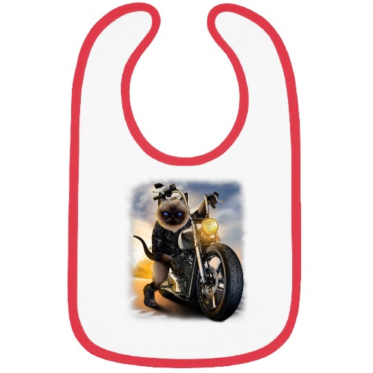 Biker Cat Riding Chopper Motorcycle 21 Bibs