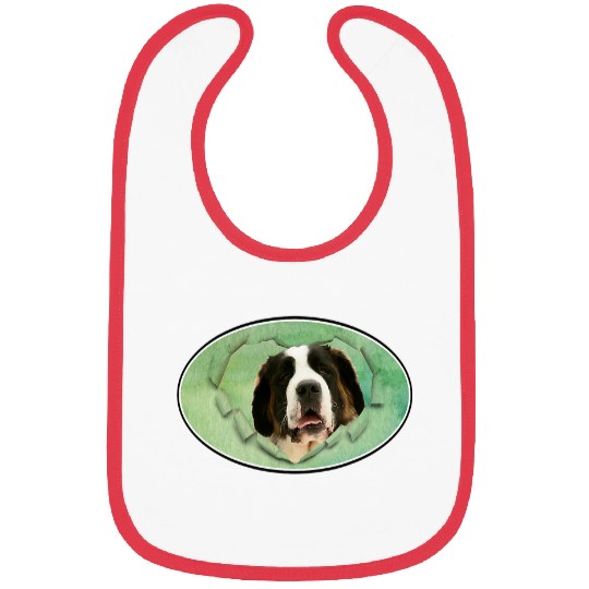Watercolor Dog Saint Bernard Bibs