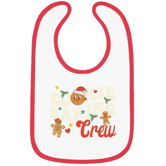 Cookie Baking Crew Funny Holiday Baker Groovy Retro Cute Bibs