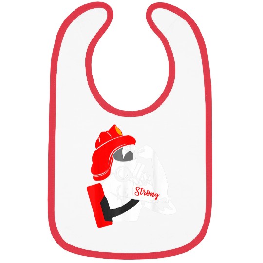 Womens Thin Red Line Strong Woman Firefighter Bibs