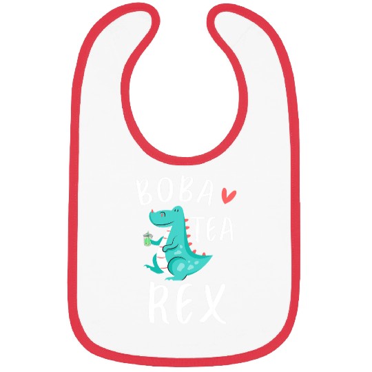 Dinosaur Pet Boba Tea Dino Dinosaurs Bubble Pearl Milk Tea TRex Bibs