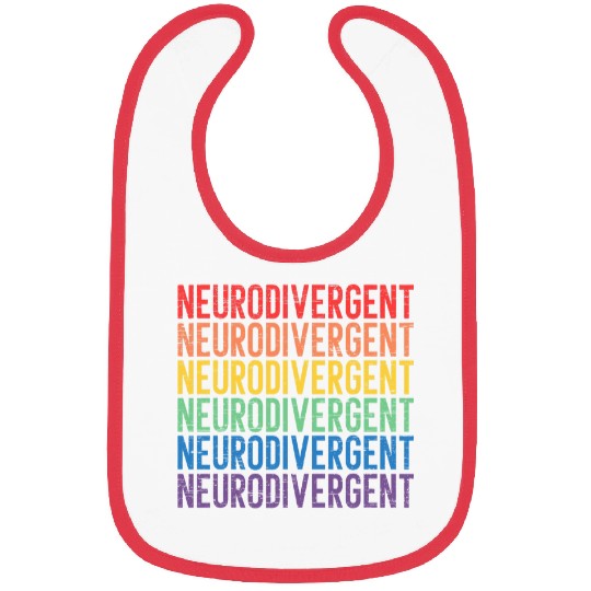 ADHD Ribbon Neurodivergent Neurodiversity Rainbow ADHD ASD Awareness 21 Bibs