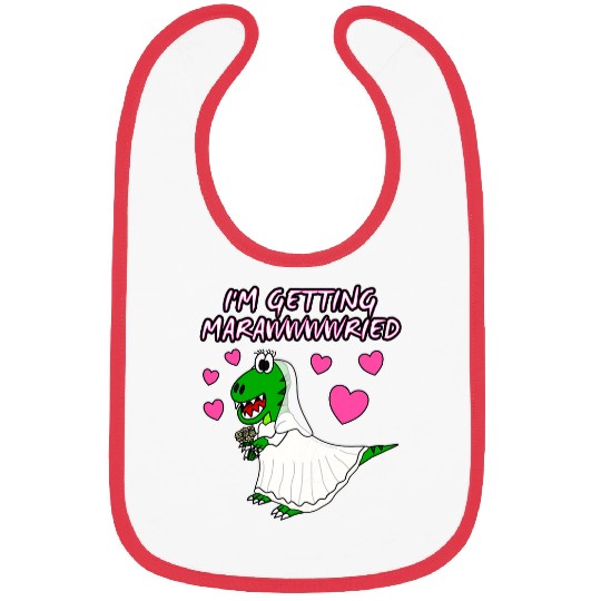 Dinosaur Pet Im Getting Marawwwwried Bride Dinosaur Engagement Wedding Bibs