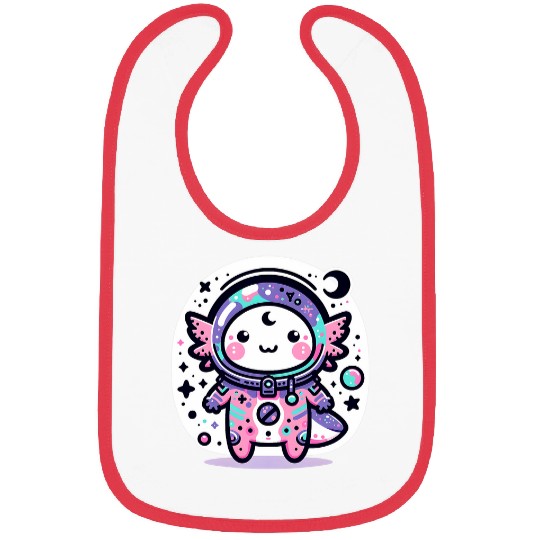 Kawaii Astro Axolotls Exploring Cosmic Galaxies 1 Bibs