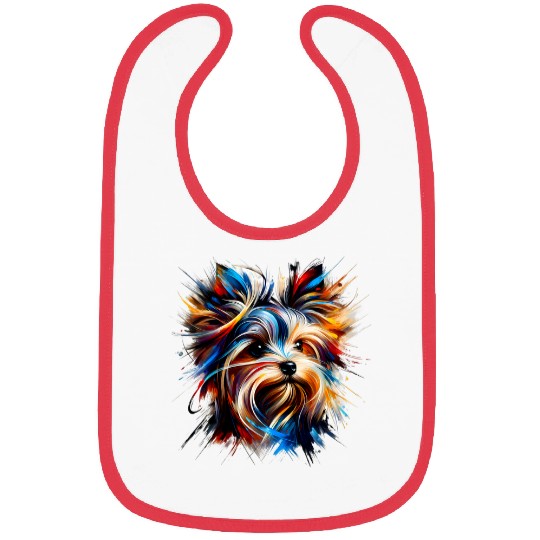 Abstract Expressionism inspired Yorkshire Terrier Bibs