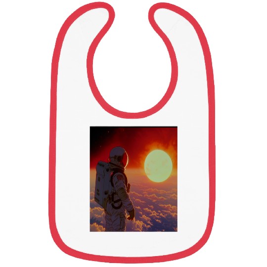 Retro 1990s Japanese Anime Space Astronaut Sun Rising Art Bibs