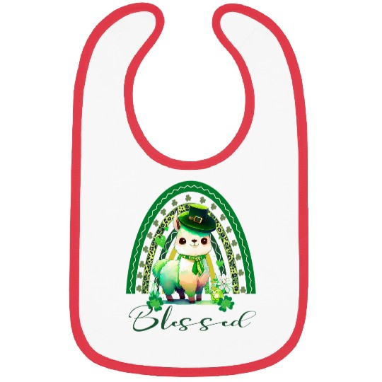 Llama Pet St Patricks Blessed Christian Rainbow Adorable Bibs