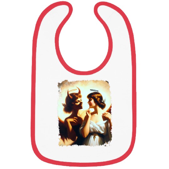 Angel Devil Mirror Image Ethereal Duality Portrait Bibs