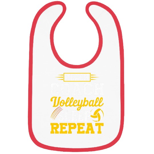 Teach Coachs Volleyball Sleep Repeat Volleyball Coach Bibs