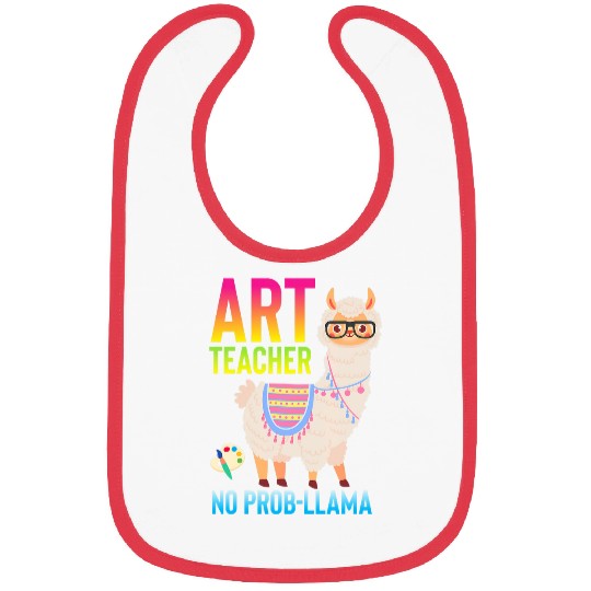Llama Pet Funny Art Class Teacher No ProbLlama Llama Lover Gag Bibs