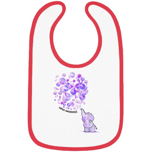 Elephant Mammal Blows Up Purple Balloons Lupus Awareness Bibs