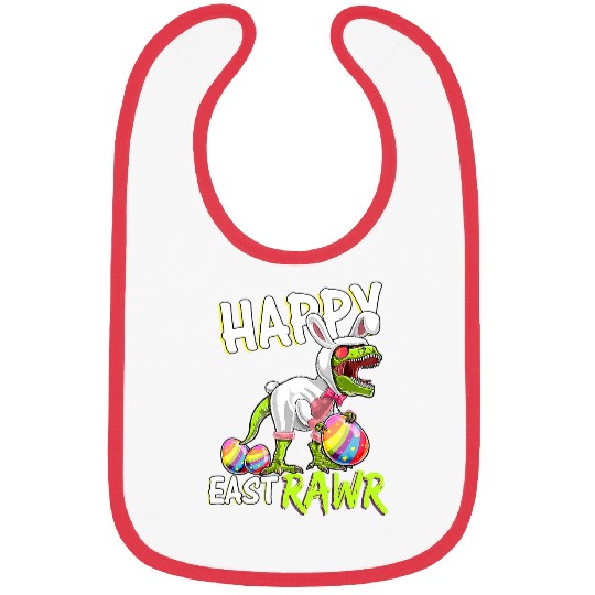 Dinosaur Pet easter trex dinosaur cute bunny egg hunt happy eastrawr Bibs