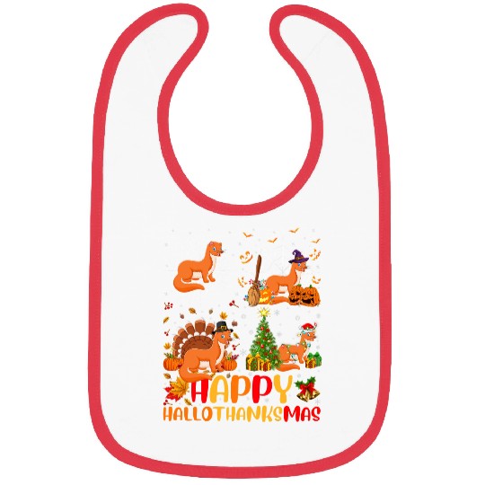 Ferret Pet Halloween Thanksgiving Christmas Weasel Hallothanksmas Bibs