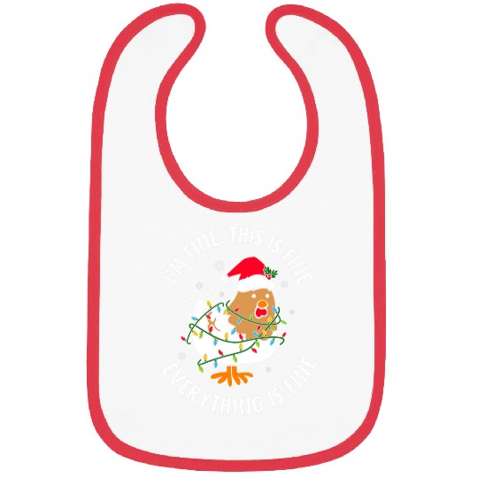 Chicken Pet Im Fine Everything is fine Christmas Lights Bibs
