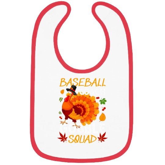 Baseball Coachs Gobble Squad Turkey Thanksgiving Matching Bibs