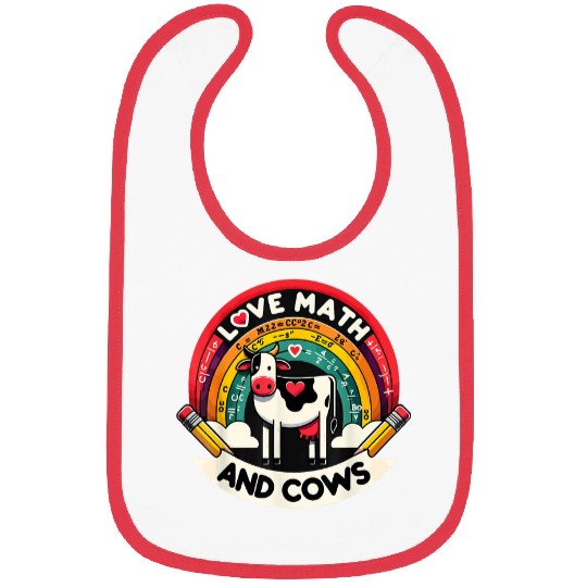 I Love Math And Cows Costume Teachers Students Bibs