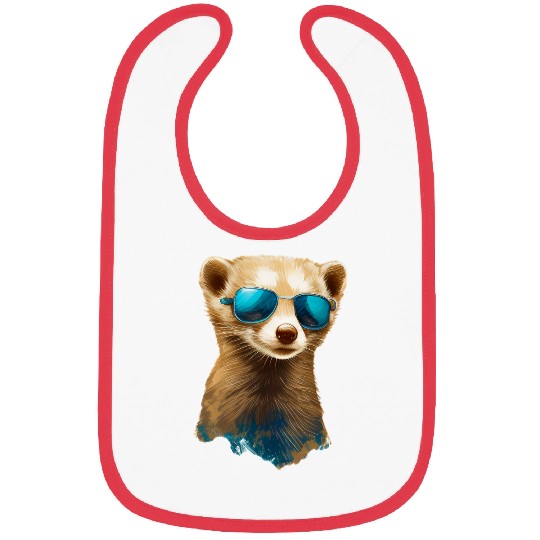 Ferret Pet Funny looking Ferret for Weasel and Ferrets Lovers Bibs