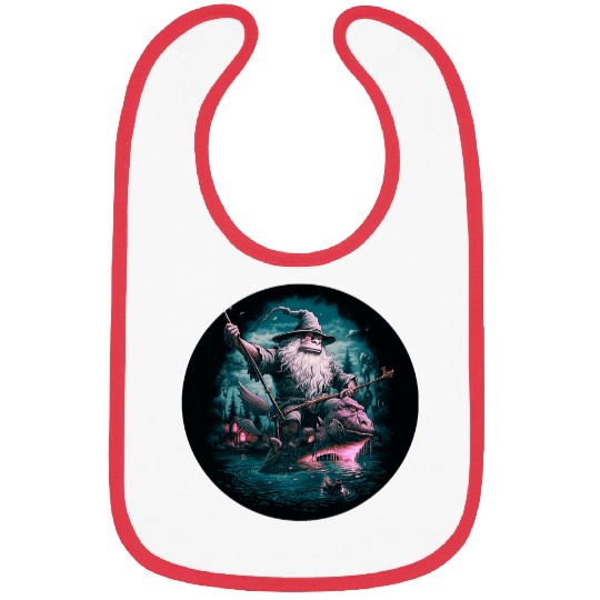 Fishing Fun Nordic Wizard Fish Gnome Fishing T Enchanted Forest Bibs