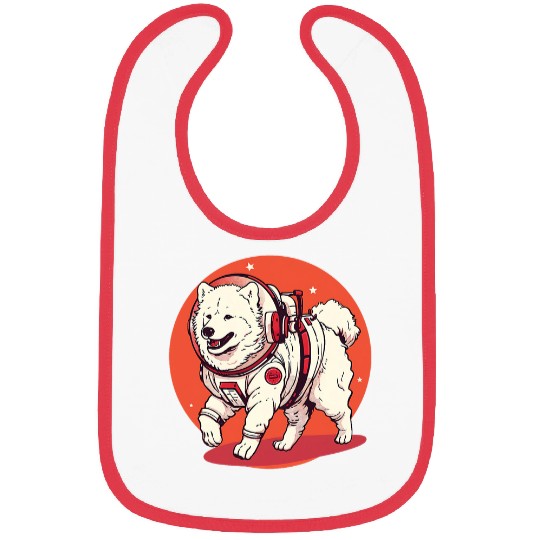Samoyed Mars Funny Dog Astronaut Bibs