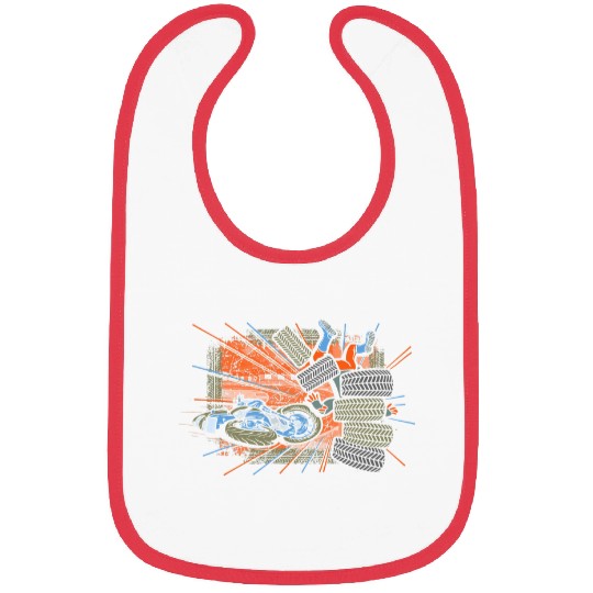 Funny Biker Wipe Out Crash Men Motorcoss Motorcycle Bibs