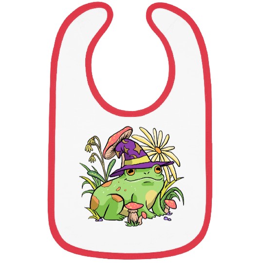 Frog Pet Cottagecore Aesthetic Mushroom Wizard Hat Frog Toad Bibs
