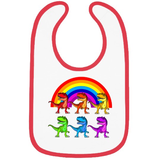 Dinosaur Pet LGBT Rainbow Dinosaur Queer T rexs LGBT Gay Pride Bibs
