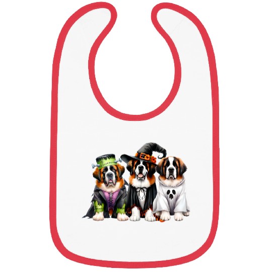 Halloween ghosts Costume Witch Dog Saint Bernard St  Bernard Bibs