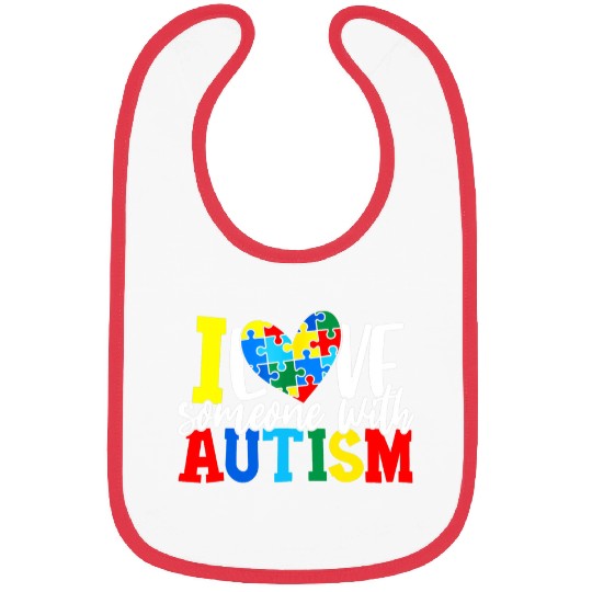 Autism Puzzle I Love Someone With Autism Autistic Awareness Bibs