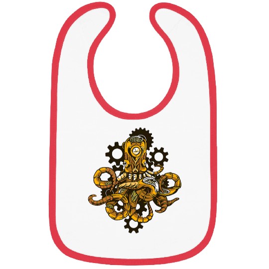Octopus Pet Steampunk Mechanical Clockwork Gears Victorian Era Bibs