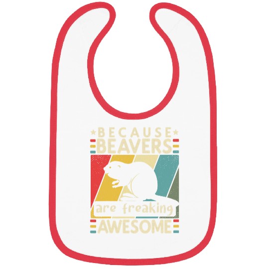 Beaver Pet Because Beavers Are Freaking Awesome Retro Beaver Design Bibs