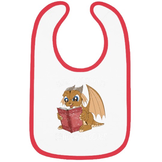 Book Fun Librarian Funny Bookworm Fantasy Animal Book Dragon Reading Bibs
