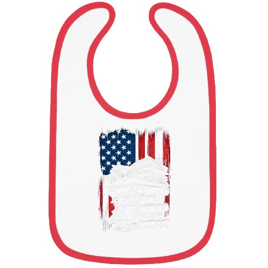 Book Fun American Flag Patriotic Bookworm Reading Literature Bibs